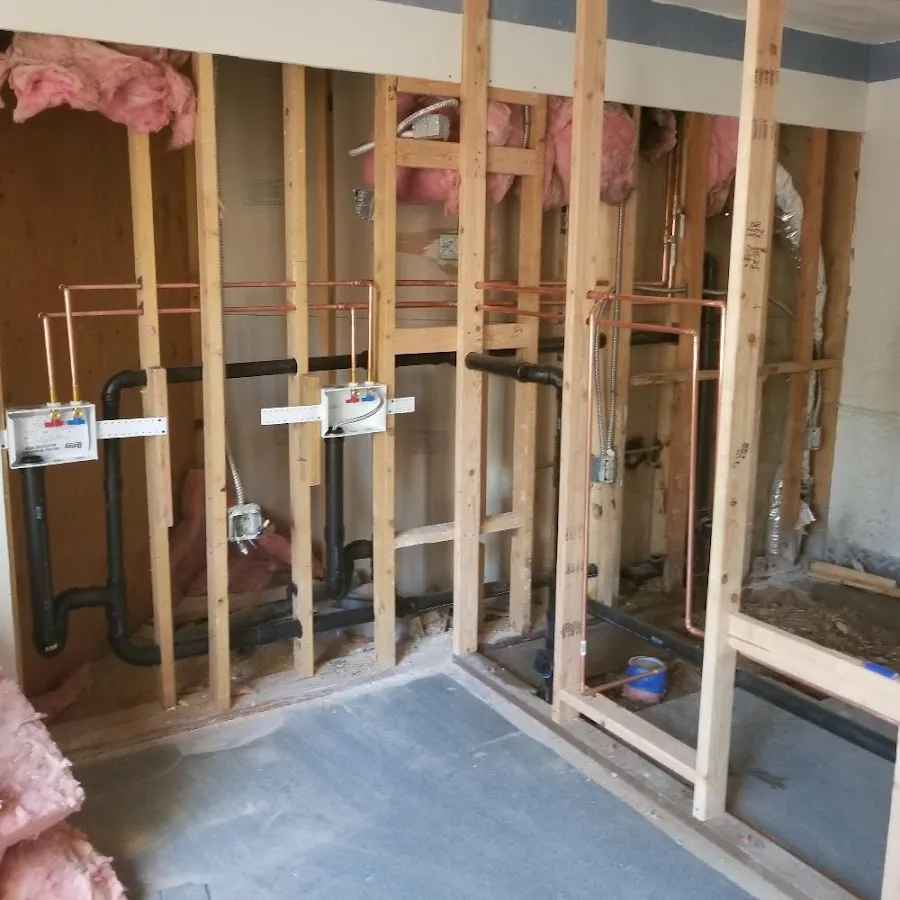 Copper pipe rough-in and plumbing installation in Camp Hill